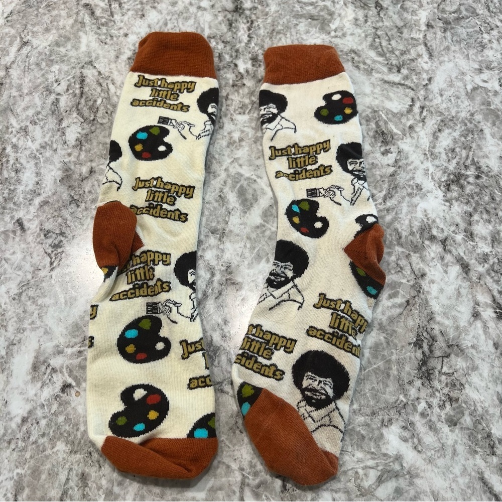 Bob Ross Happy little accidents socks women men funny graphic cute